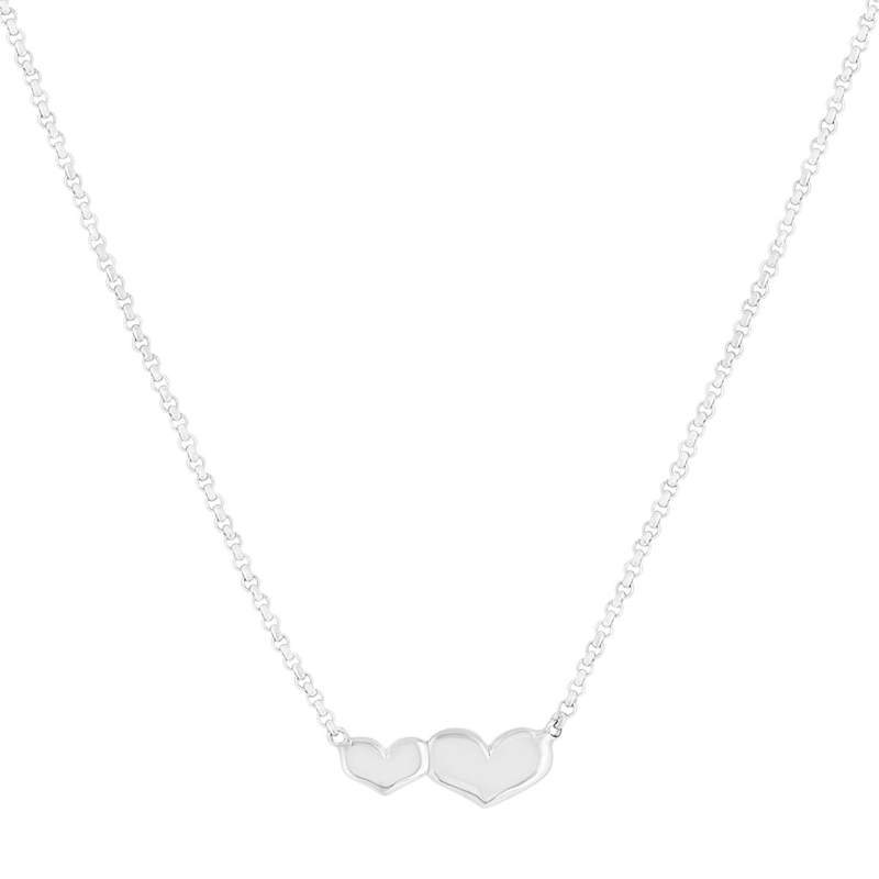 Collier argent 925 motif coeurs 45 cm - vue 1