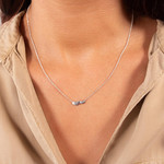 Collier argent 925 motif coeurs 45 cm - vue porté 1