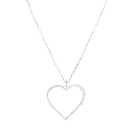 Collier argent 925 coeur 44 cm