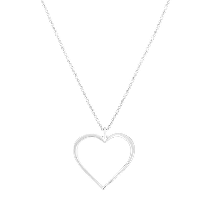 Collier argent 925 coeur 44 cm - vue 1