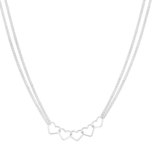 Collier argent 925 coeurs 49 cm