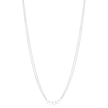 Collier argent 925 coeurs 49 cm