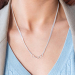 Collier argent 925 coeurs 49 cm - vue porté 1