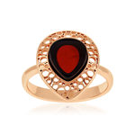 Bague argent 925 rose ambre - vue 1