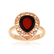 Bague argent 925 rose ambre