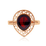 Bague argent 925 rose ambre - vue 3