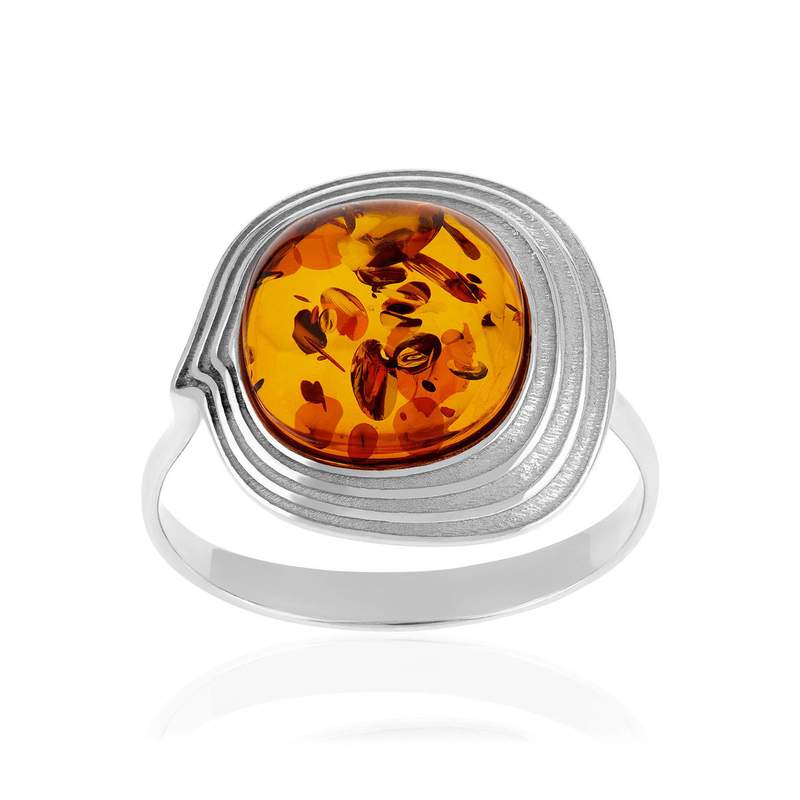 Bague argent 925 ambre - vue 1
