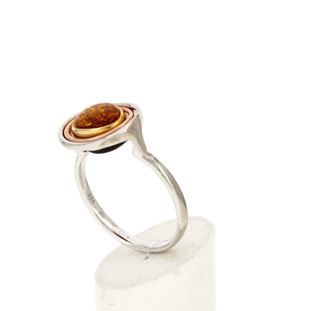 Bague argent 925 3 tons ambre - vue 4