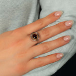 Bague argent 925 3 tons ambre - vue porté 1