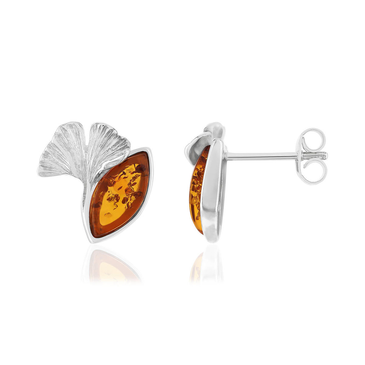 Boucles d'oreilles argent 925 ambre