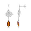 Boucles d'oreilles argent 925 ambre - vue V1