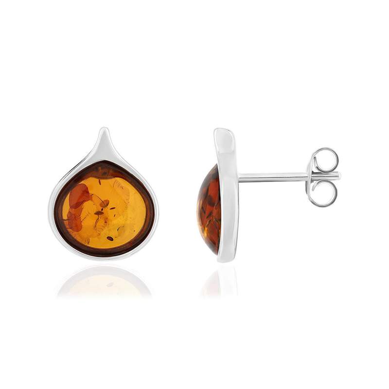 Boucles d'oreilles argent 925 ambre - vue 1