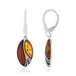 Boucles d'oreilles argent 925 ambre - vue 1