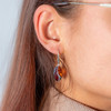 Boucles d'oreilles argent 925 ambre - vue Vporté 1