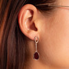 Boucles d'oreilles argent 925 rose ambre - vue Vporté 1