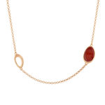 Collier argent 925 rose ambre 69cm - vue 1