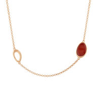 Collier argent 925 rose ambre 69cm