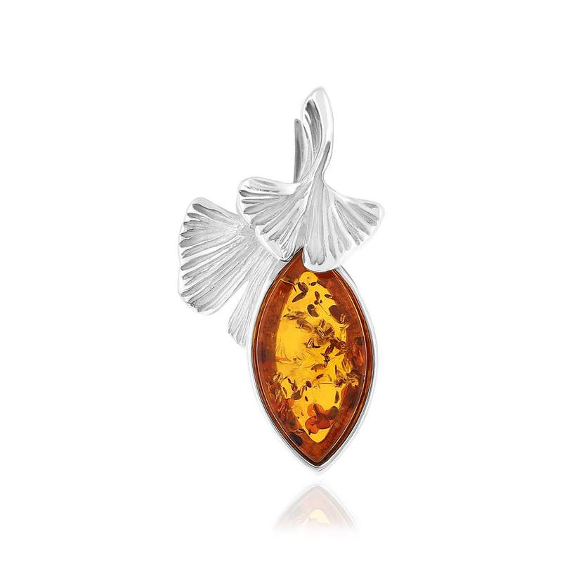 Pendentif argent 925 ambre - vue 1