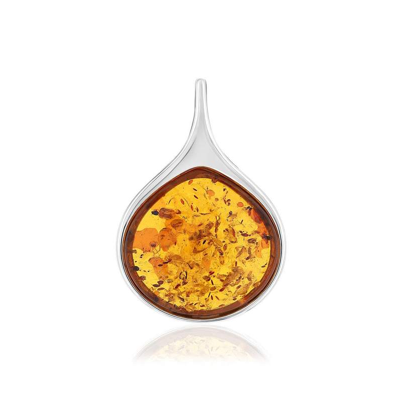 Pendentif argent 925 ambre - vue 1