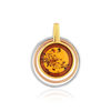 Pendentif argent 925 3 tons ambre - vue V1