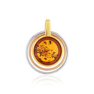 Pendentif argent 925 3 tons ambre