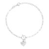 Bracelet argent 925 coeur 18,5cm - vue V1