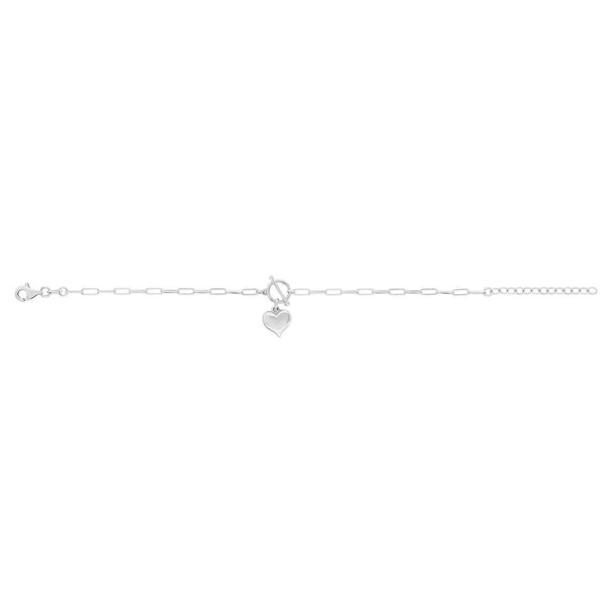 Bracelet argent 925 coeur 18,5cm - vue 2