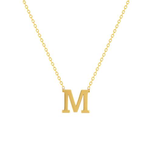 Collier or 375 jaune initiale 44.5cm