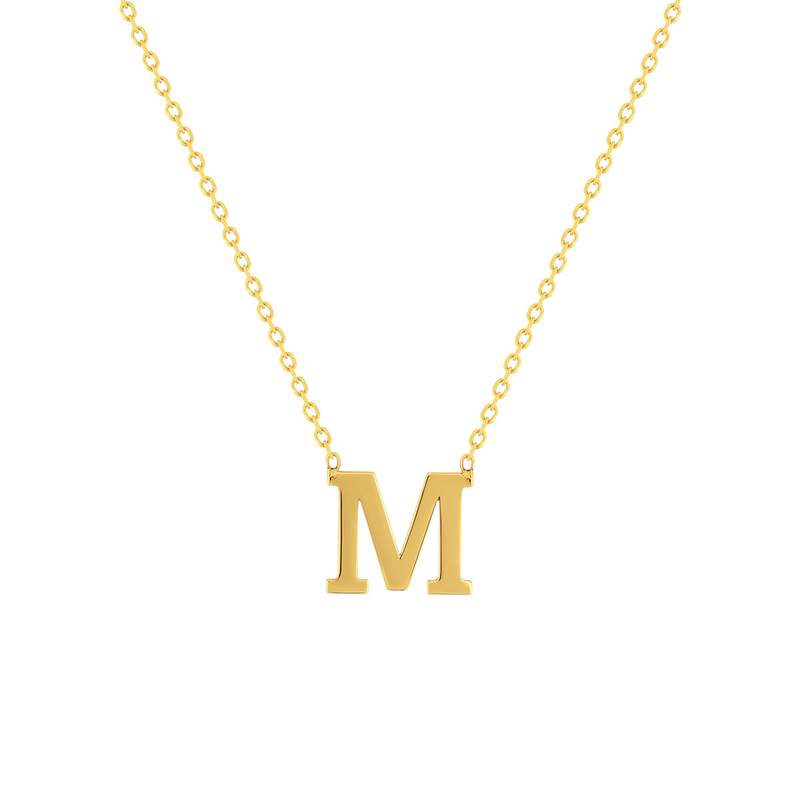 Collier or 375 jaune initiale 44.5cm - vue 1