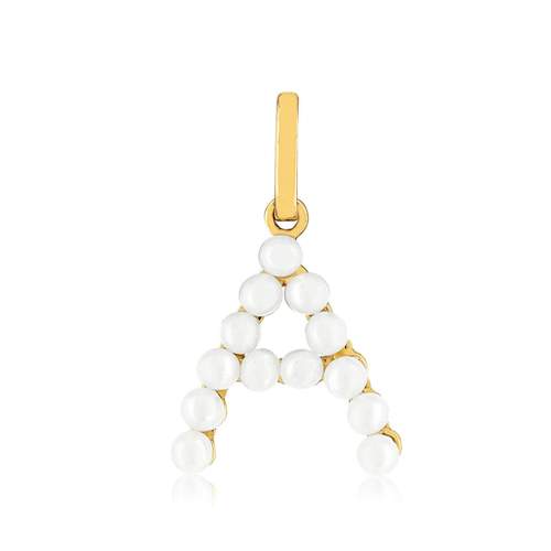 Pendentif or 375 jaune perles