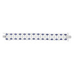 Bracelet argent saphirs synthétiques bleus et ziconias 17cm - vue 2