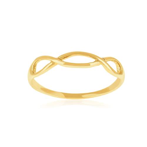 Twisted yellow gold-plated ring