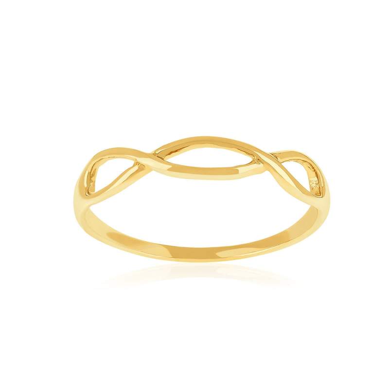 Bague plaqué or jaune torsadé - vue 1
