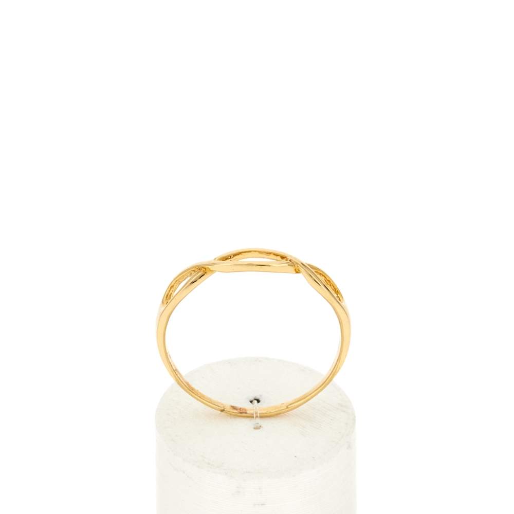 Bague plaqué or jaune torsadé - vue 1