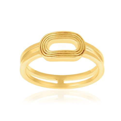 Bague plaqué or jaune ovale