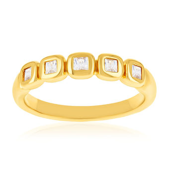 Yellow gold-plated zirconia ring