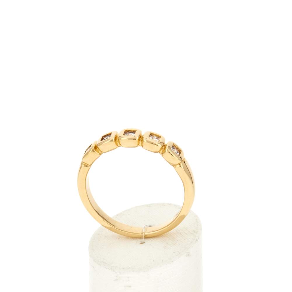 Bague plaqué or jaune zirconias - vue 2