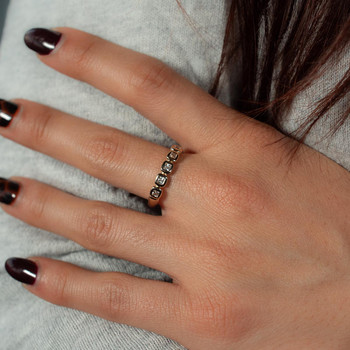 Yellow gold-plated zirconia ring