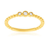 Bague plaqué or jaune zirconias - vue 1