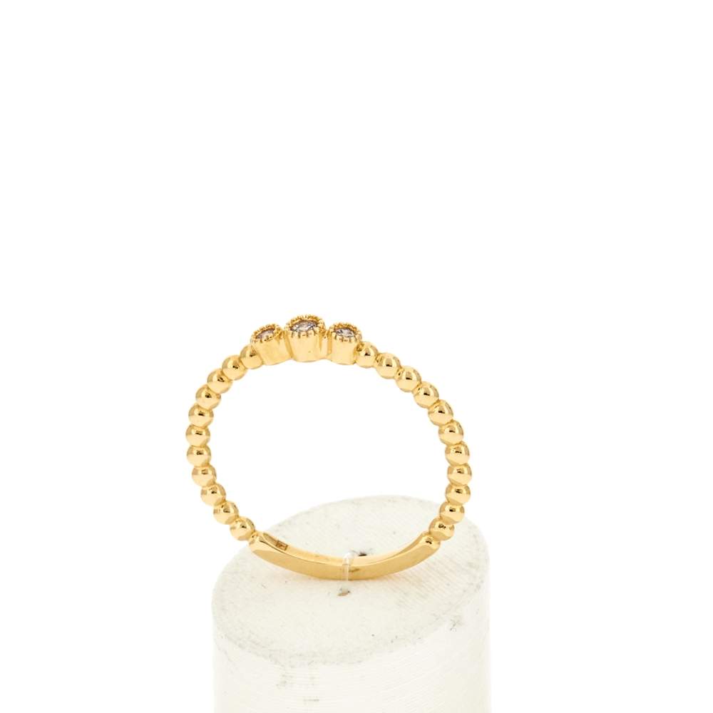 Bague plaqué or jaune zirconias - vue 2