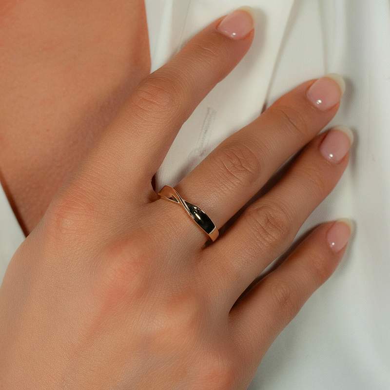 Yellow gold-plated ring - view worn 1