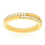 Bague plaqué or jaune et zirconias - vue 1