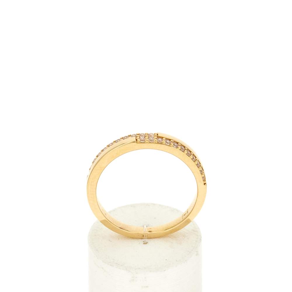 Bague plaqué or jaune et zirconias - vue 1