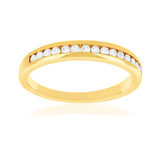 Bague plaqué or jaune et zirconias - vue 1