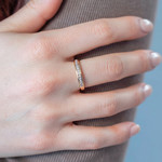 Bague plaqué or jaune et zirconias - vue porté 1