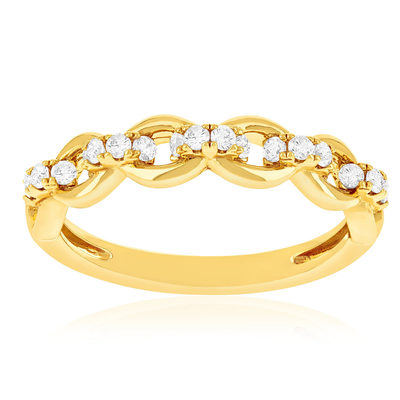 Bague plaqué or jaune et zirconias - vue 1