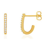 Boucles d'oreilles plaqué or jaune et zirconias - vue 1