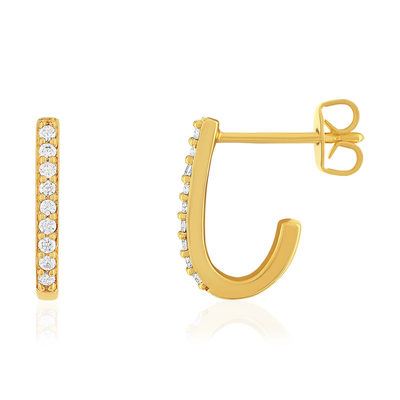 Boucles d'oreilles plaqué or jaune et zirconias - vue 1