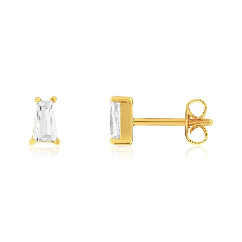 Boucles d'oreilles plaqué or jaune et zirconias - vue 1