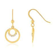 Boucles d'oreilles plaqué or jaune et zirconias